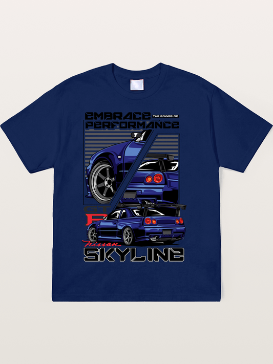 Nissan Skyline GT-R R34 Split View Soft-Stay T-shirt