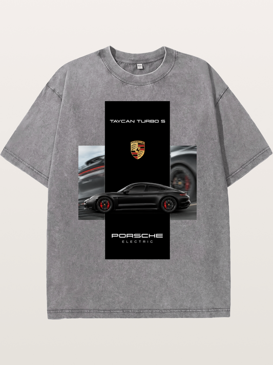 Porsche Taycan Turbo S Electric Washed T-shirt
