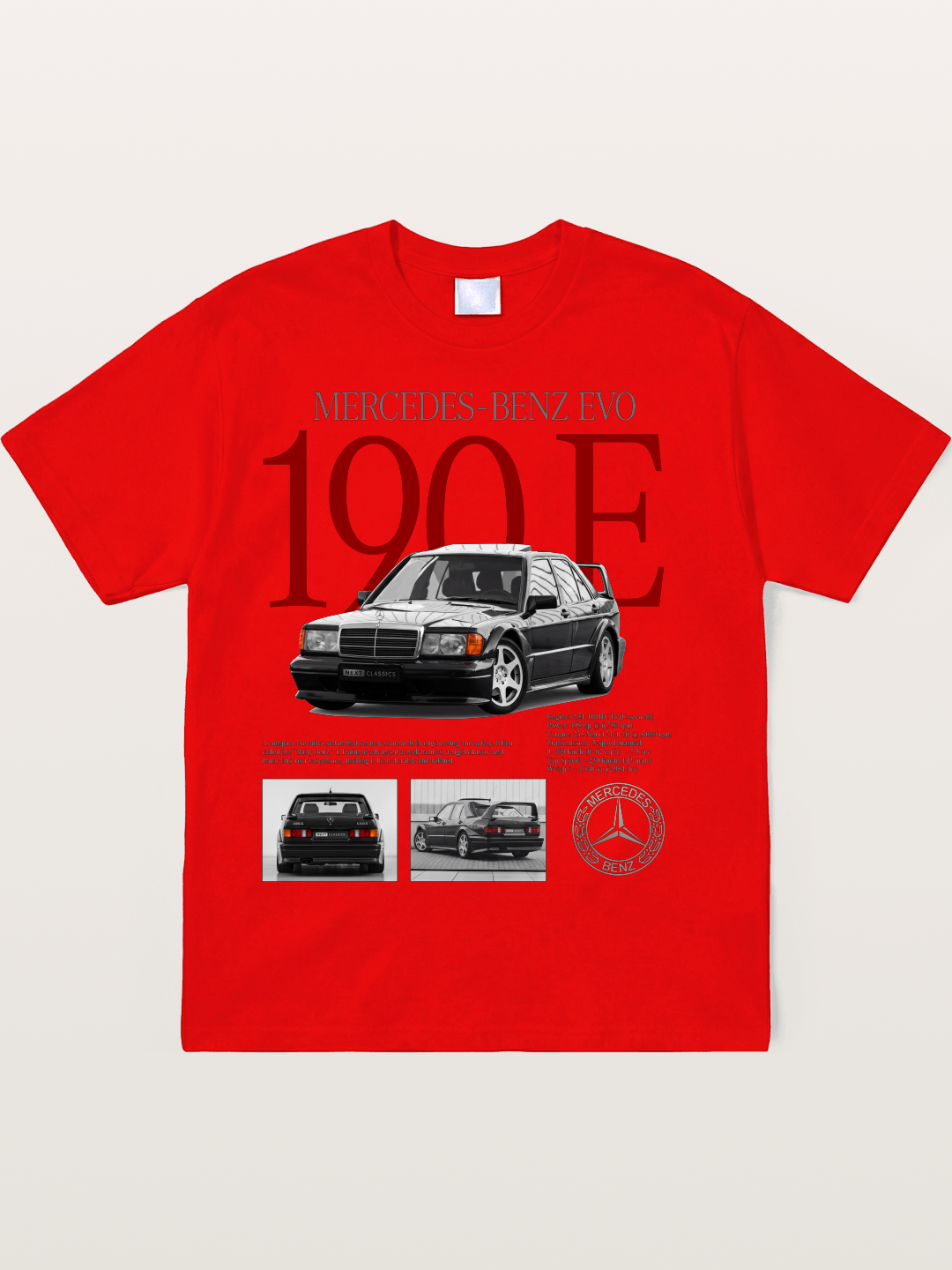 Mercedes-Benz 190E Retro Profile Soft-Stay T-shirt