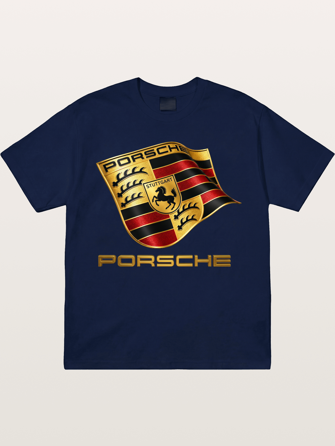 Porsche Waving Crest Art Gildan T-shirt