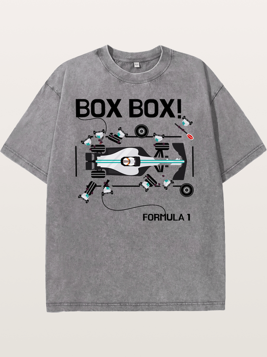 F1 Box Box Pit Stop Graphic Washed T-shirt