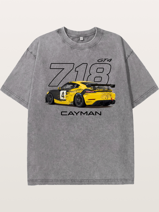 Porsche 718 Cayman GT4 Poster Washed T-shirt