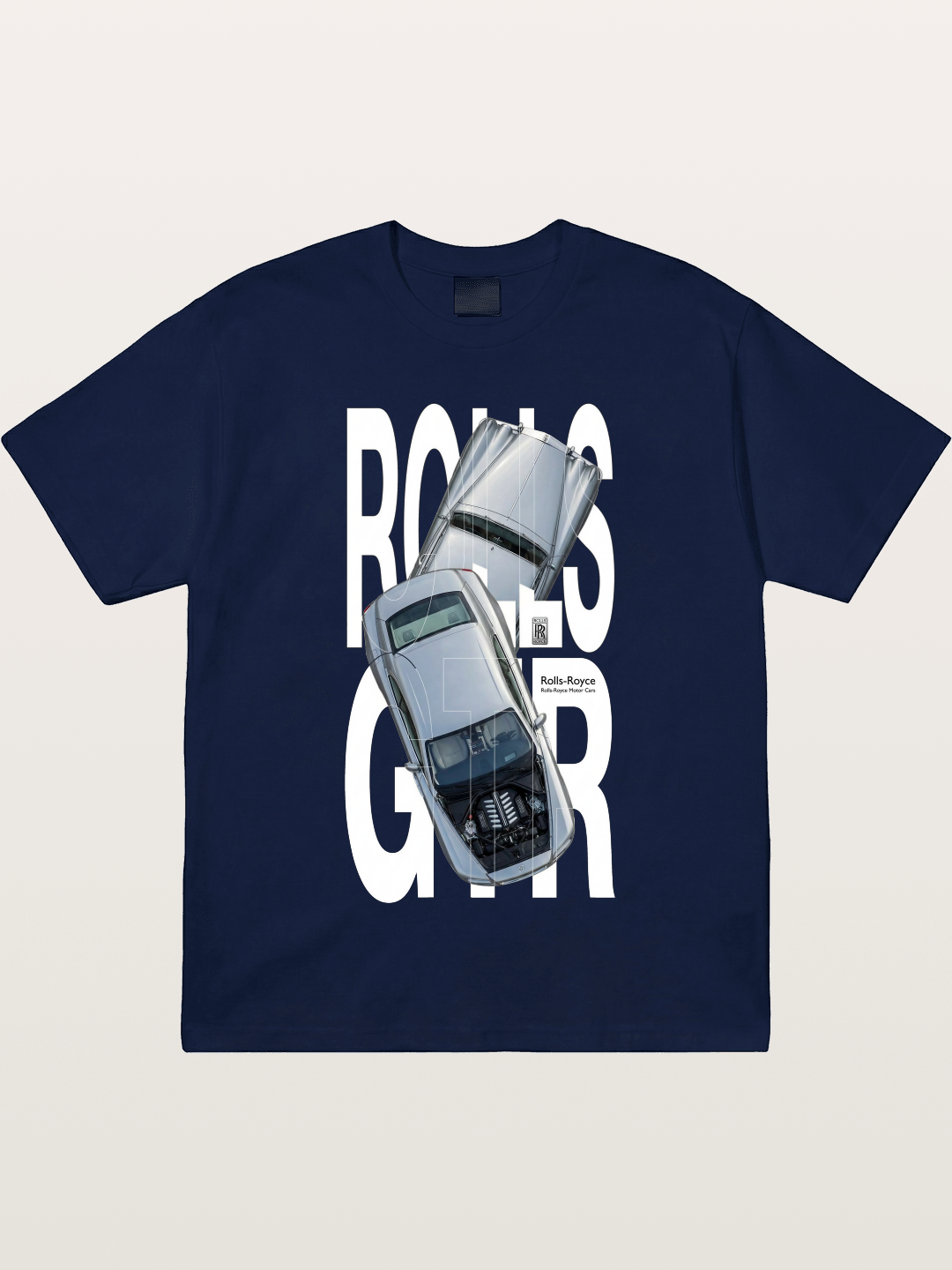 Silver Rolls Royce Overlay Print Gildan T-shirt