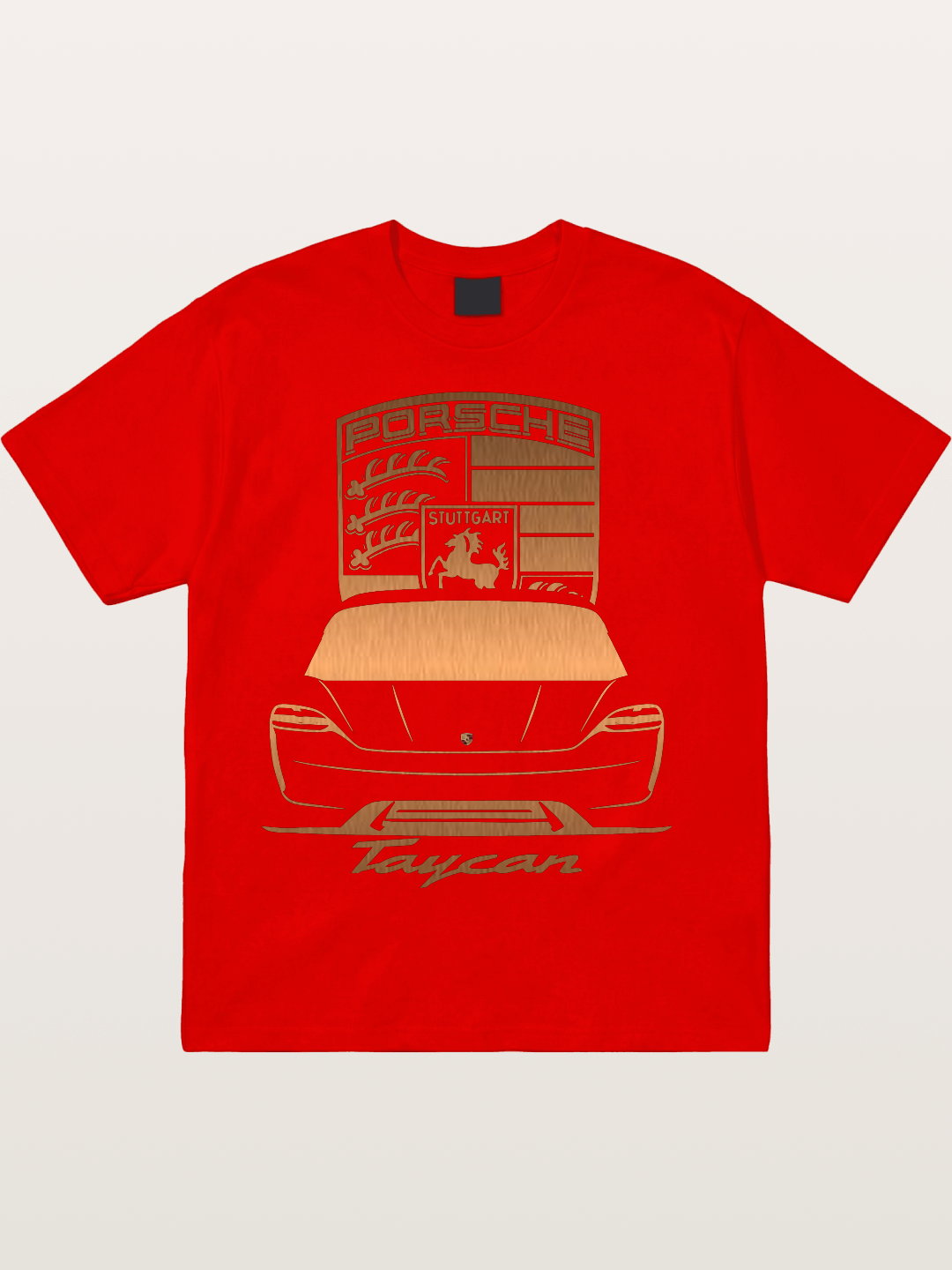 Porsche Taycan Copper Line Art Cotton T-shirt