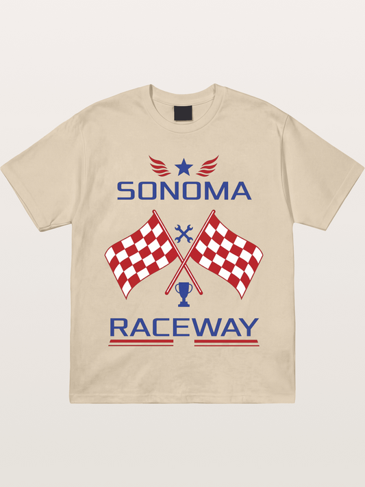 Sonoma Raceway Checkered Flag Crest Gildan T-shirt
