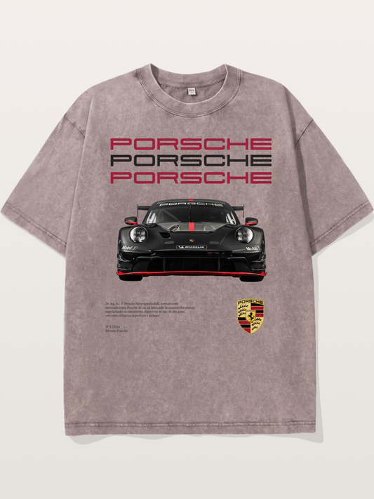 911 Race Car Bold Typography Washed T-shirt
