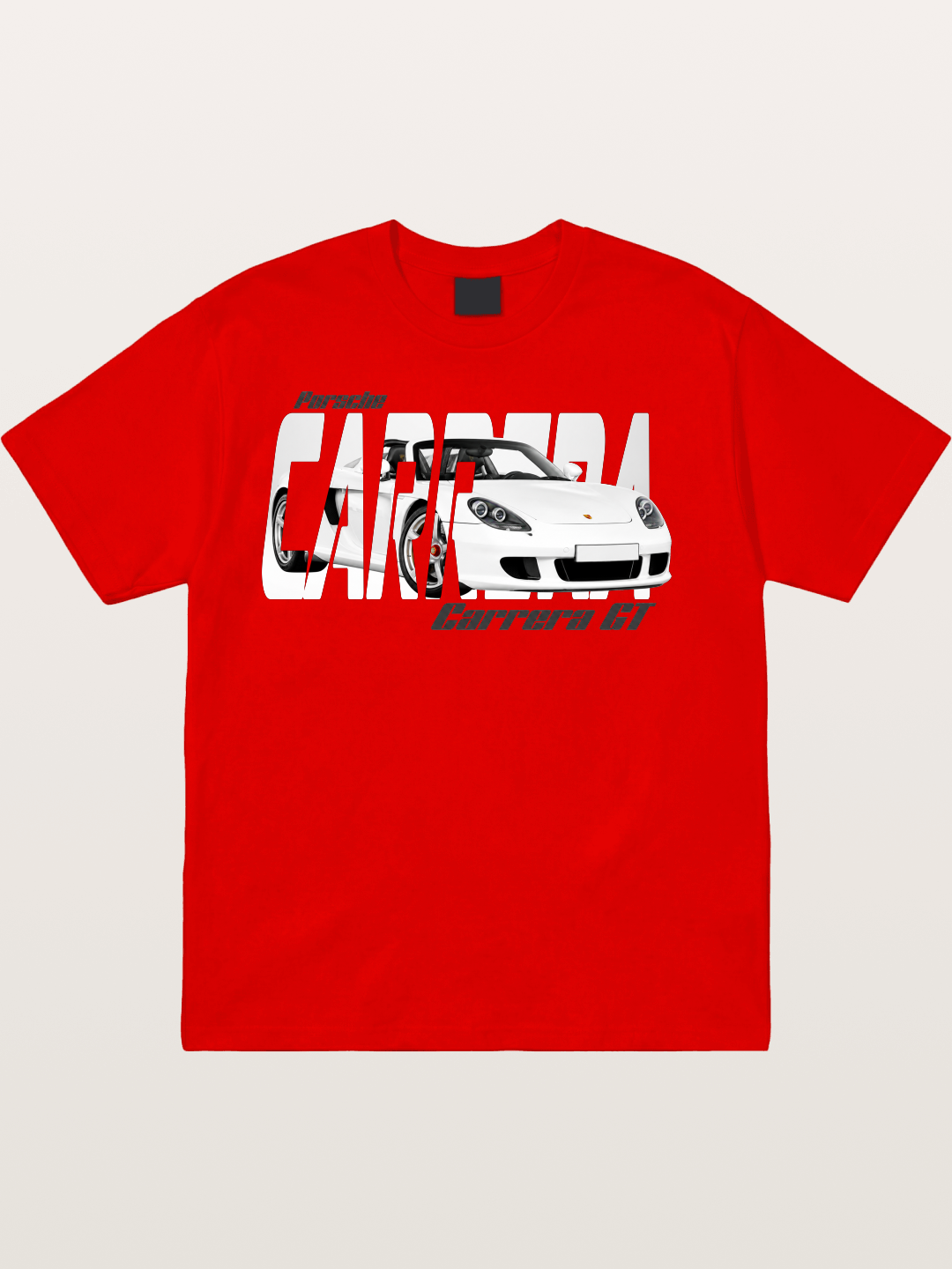 Porsche Carrera GT White Sticker Cotton T-shirt