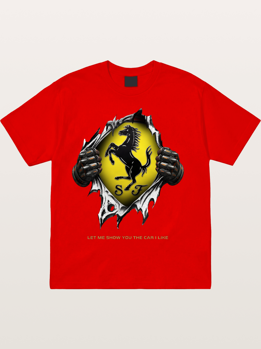 Ferrari Prancing Horse Tear Through Cotton T-shirt