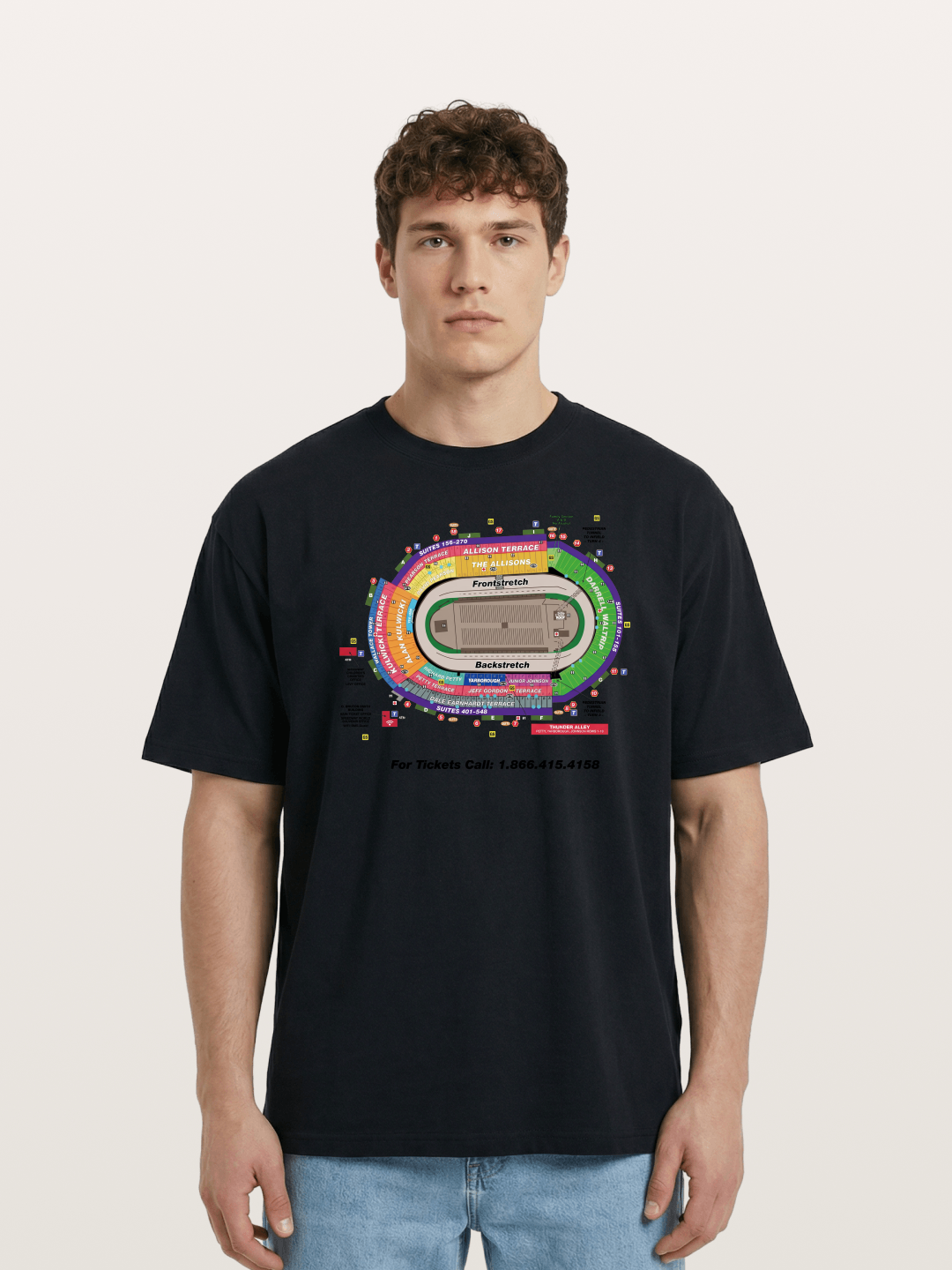 NASCAR Track Seating Map Art Print Cotton T-shirt