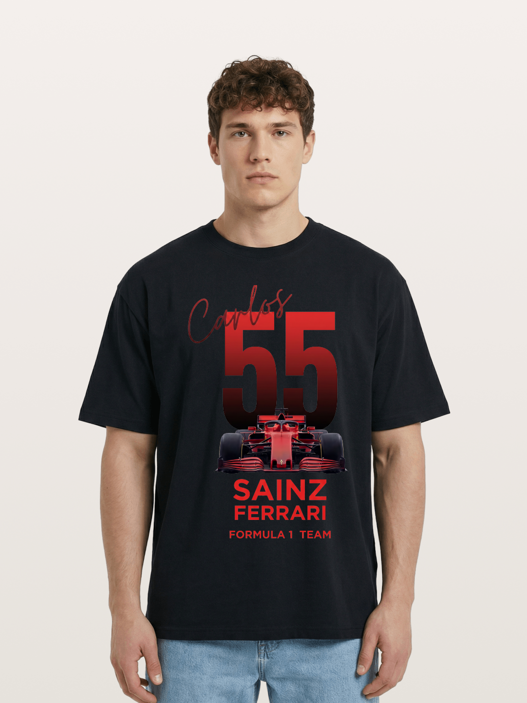 Carlos Sainz Ferrari 55 Art Cotton T-shirt