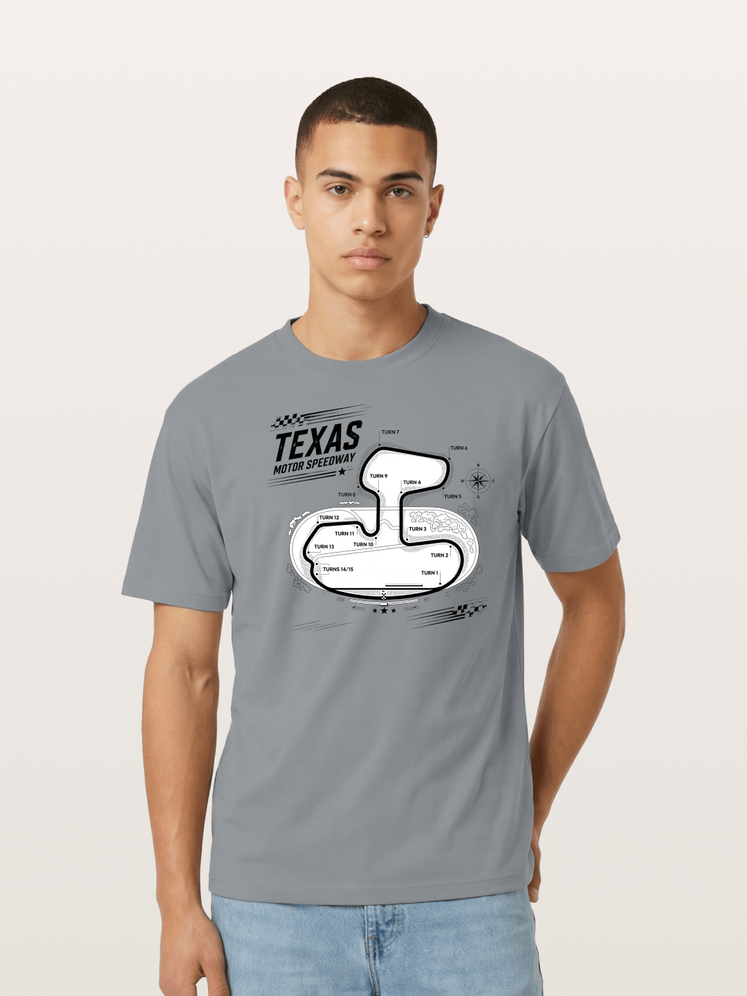 Texas Motor Speedway Track Map Cotton T-shirt