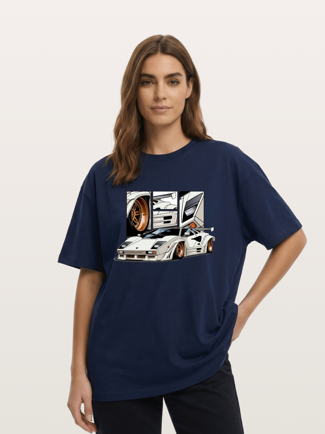 Supercar Collage Cotton T-shirt