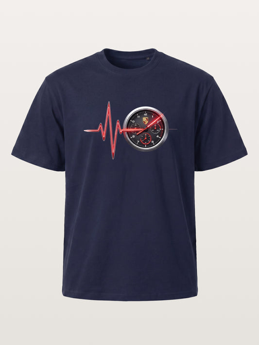 Heartbeat Line Porsche Dash Gauge Gildan T-shirt