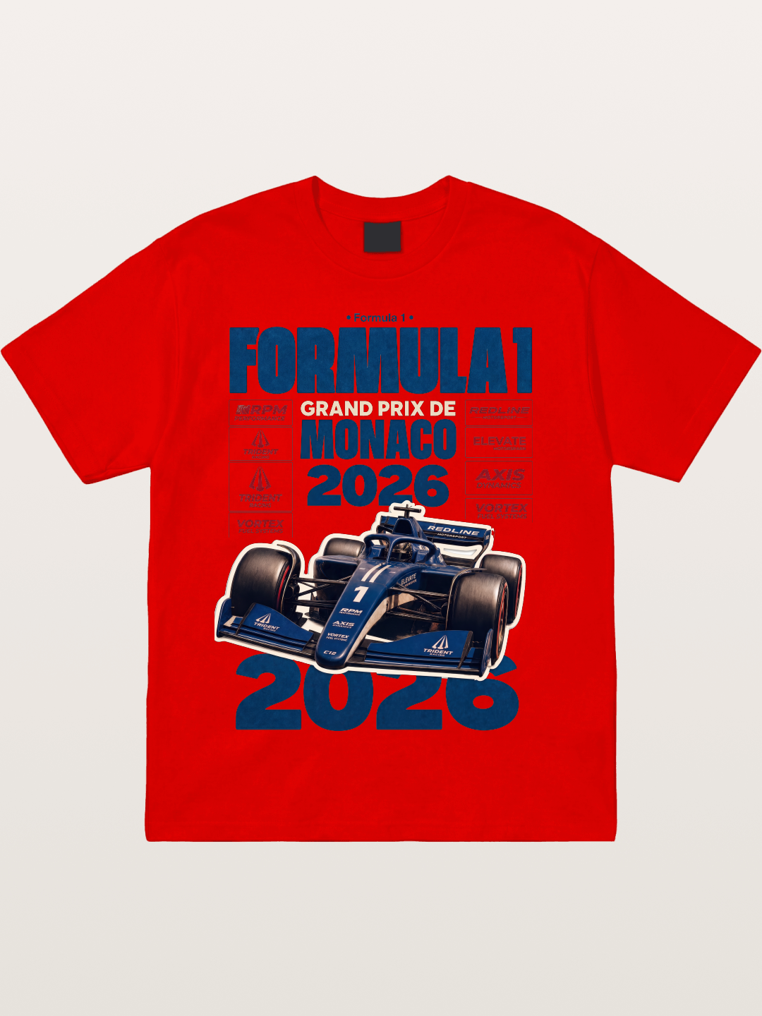 Deep Blue Monaco F1 2026 Card Cotton T-shirt