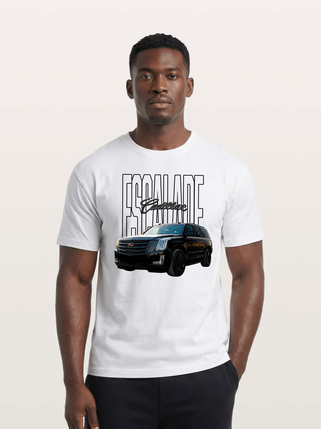Cadillac SUV Modern Line Art Cotton T-shirt