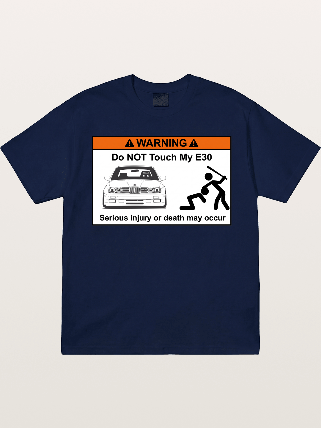 E30 Warning Sticker Print Gildan T-shirt