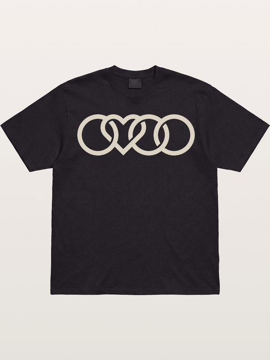 Audi Four Rings Heart Shape Gildan T-shirt