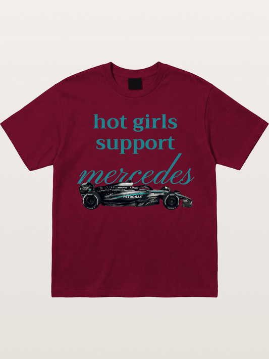 Mercedes F1 Racing Text Print Gildan T-shirt