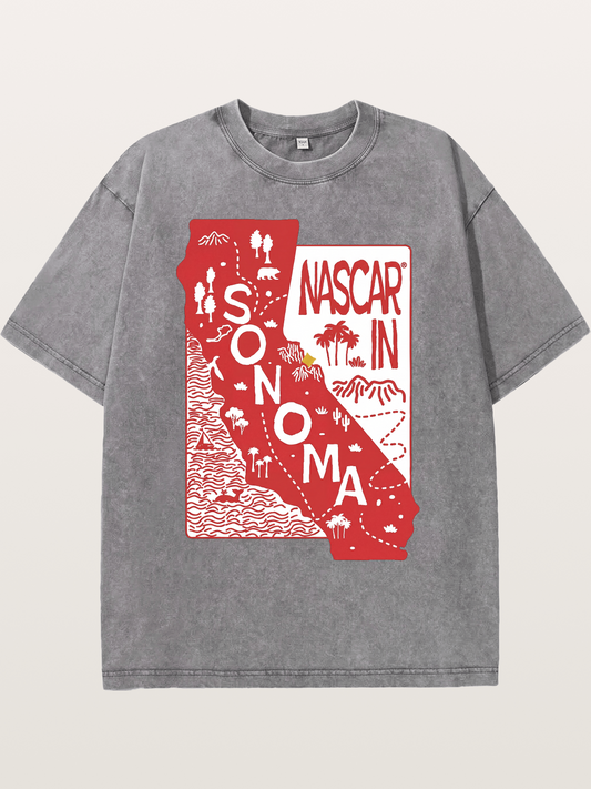 Sonoma Raceway California Outline Washed T-shirt