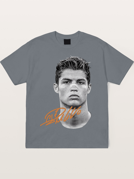 Cristiano Ronaldo Black White Portrait Cotton T-shirt