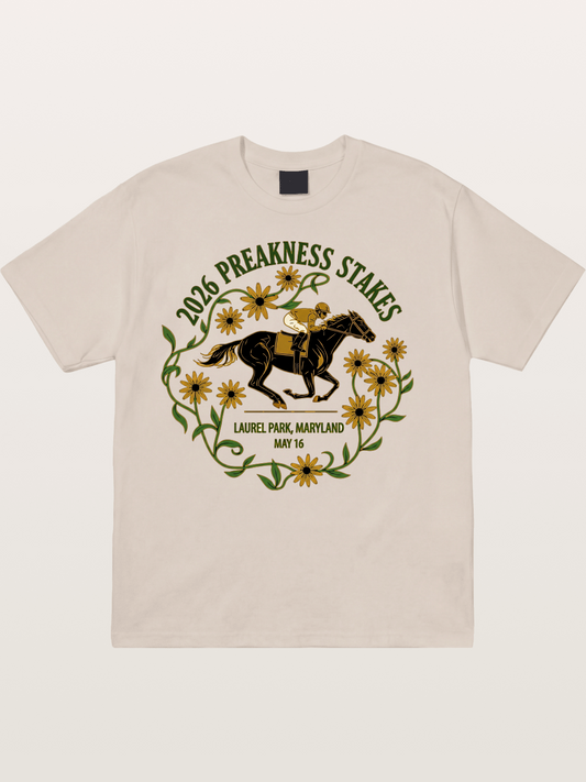Preakness Stakes Laurel Wreath Badge Cotton T-shirt