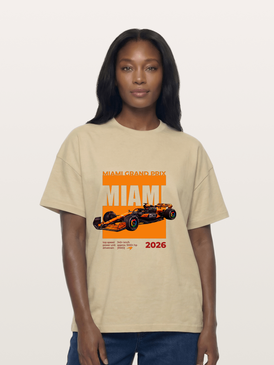 Miami GP Orange F1 Car Gildan T-shirt