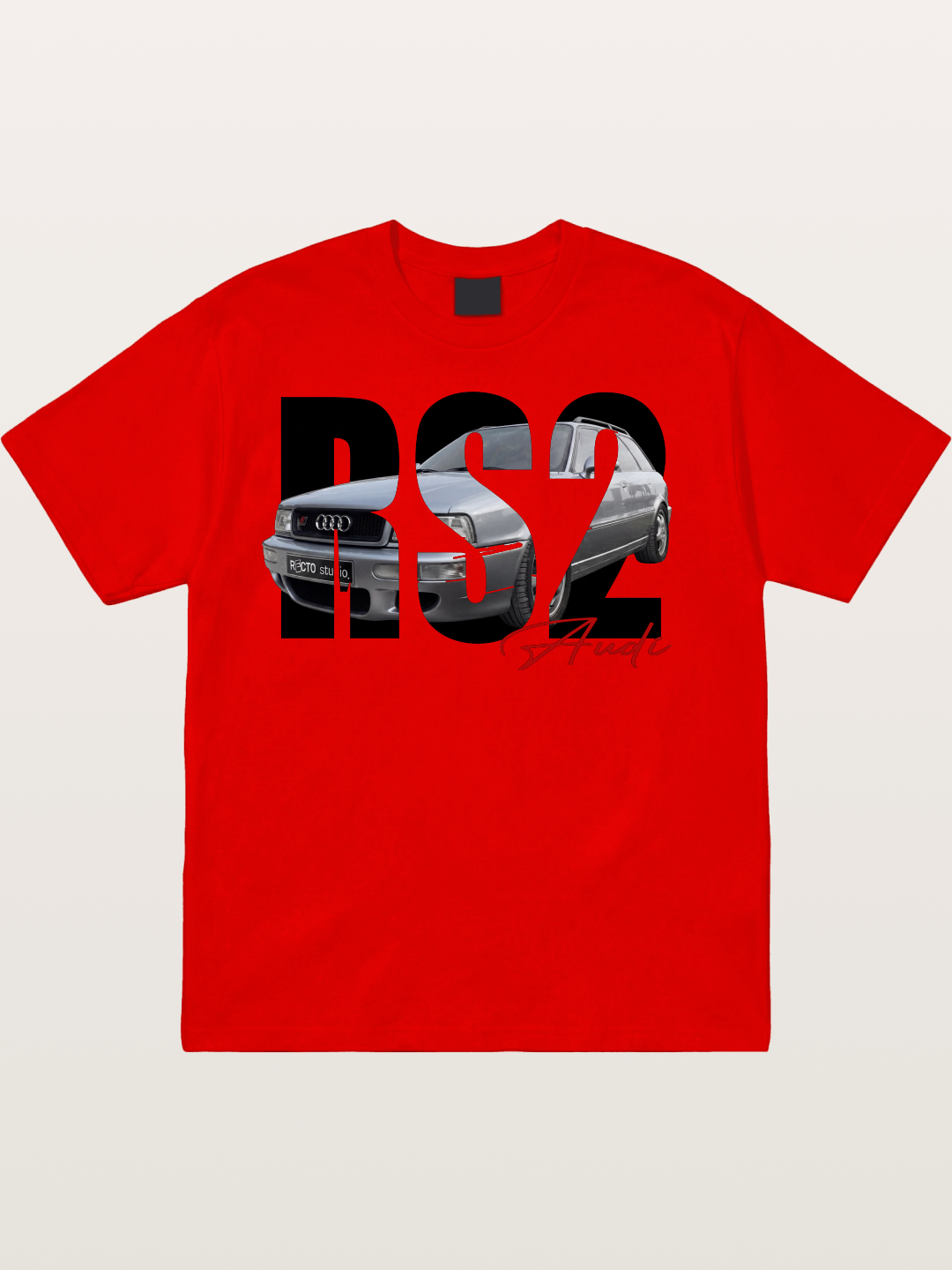 Audi RS2 Car Silhouette Cotton T-shirt