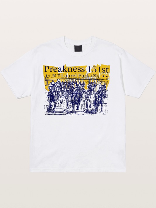 Preakness 151 Sketch Racing Art Cotton T-shirt