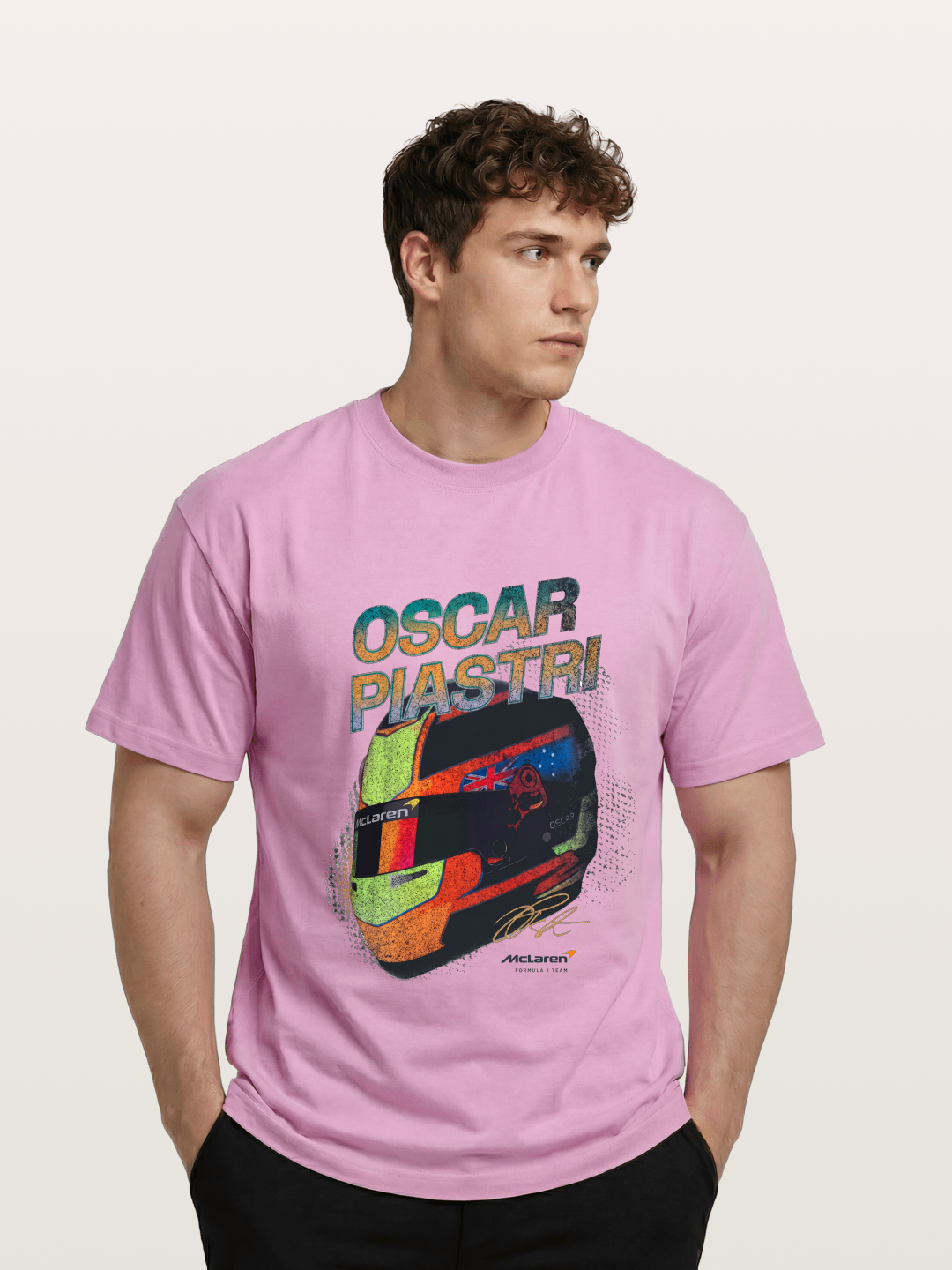 Oscar Piastri McLaren Helmet Gildan T-shirt