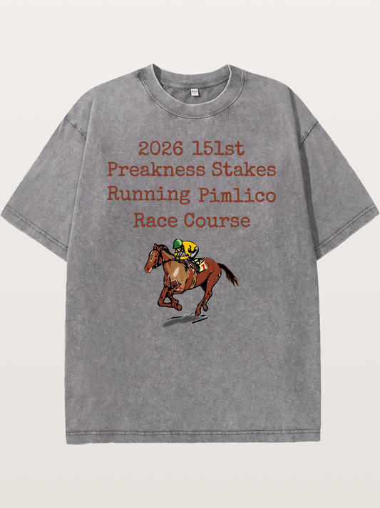 151st Preakness Yellow Silks Horse Washed T-shirt