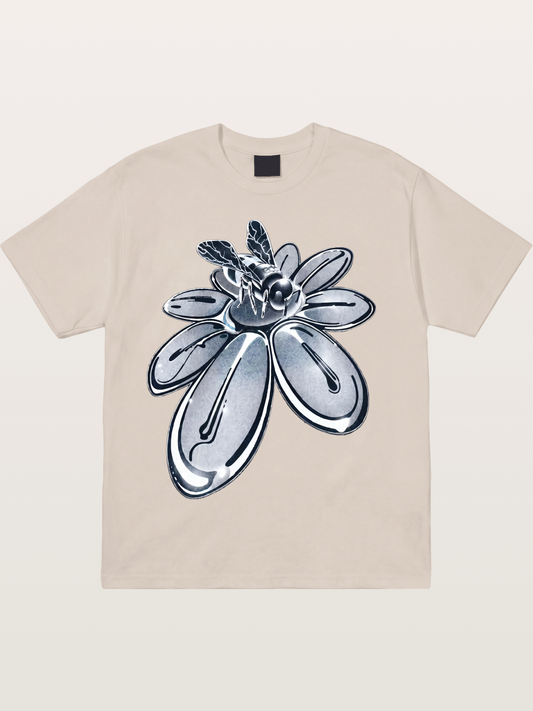 EDC Silver Chrome Daisy Art Cotton T-shirt