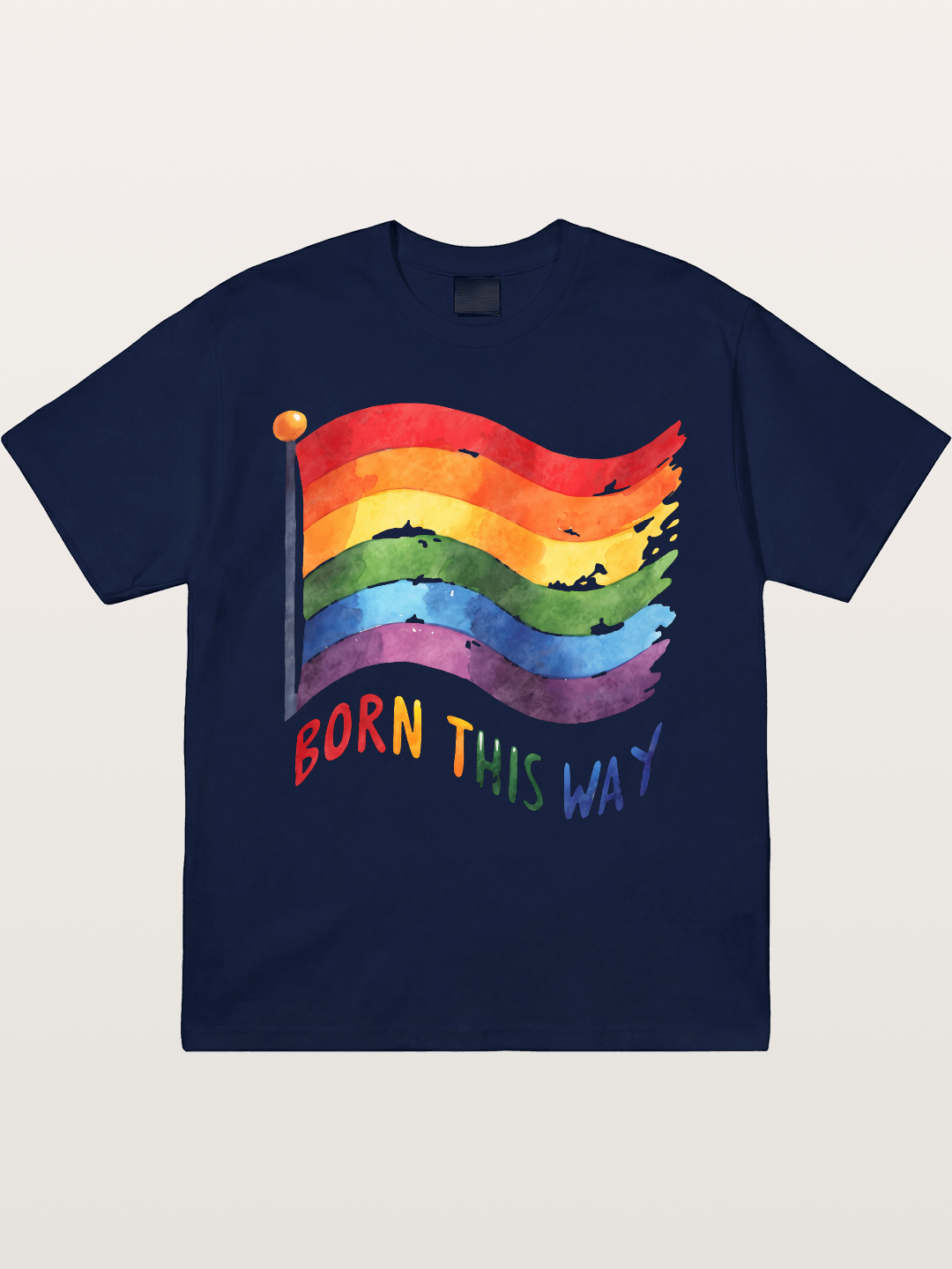Born This Way Watercolor Rainbow Flag Gildan T-shirt
