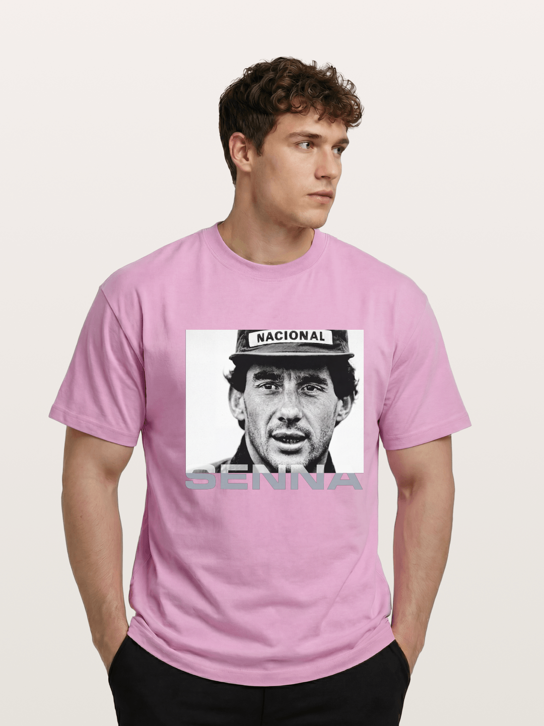 Ayrton Senna Black White Portrait Gildan T-shirt