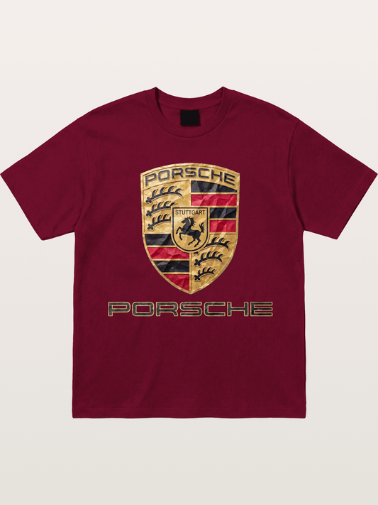 Porsche Crumpled Paper Logo Gildan T-shirt