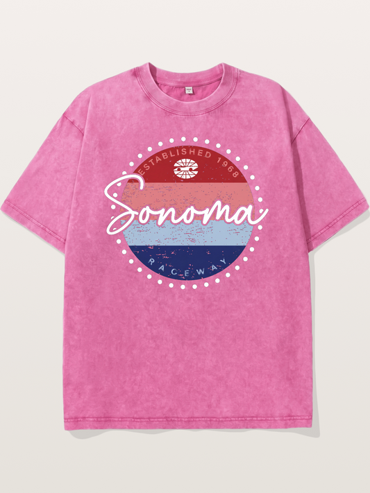 Sonoma Raceway Retro Circular Logo Washed T-shirt