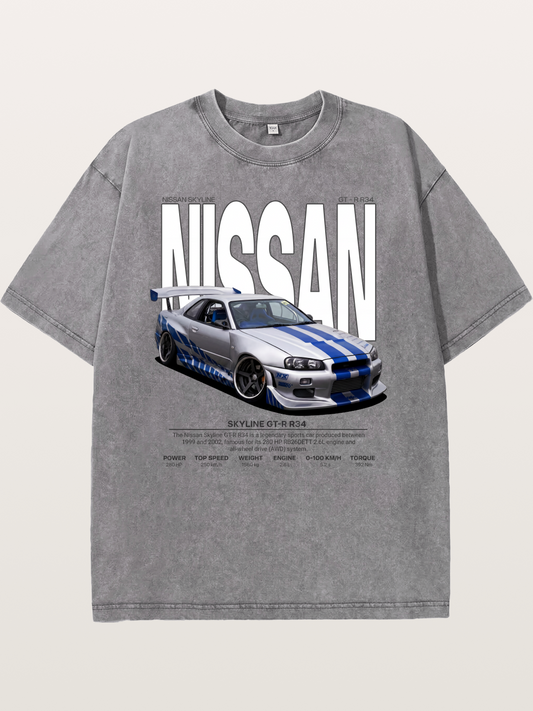 Nissan Skyline GT-R R34 Poster Washed T-shirt