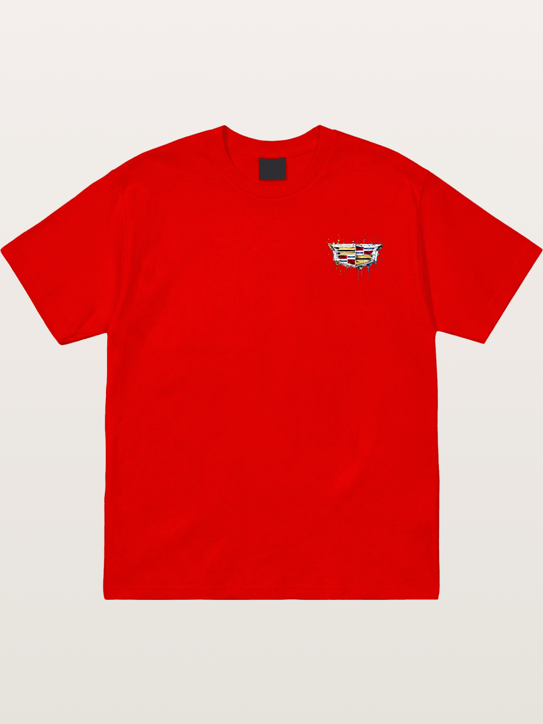 Cadillac Watercolor Logo Print Cotton T-shirt