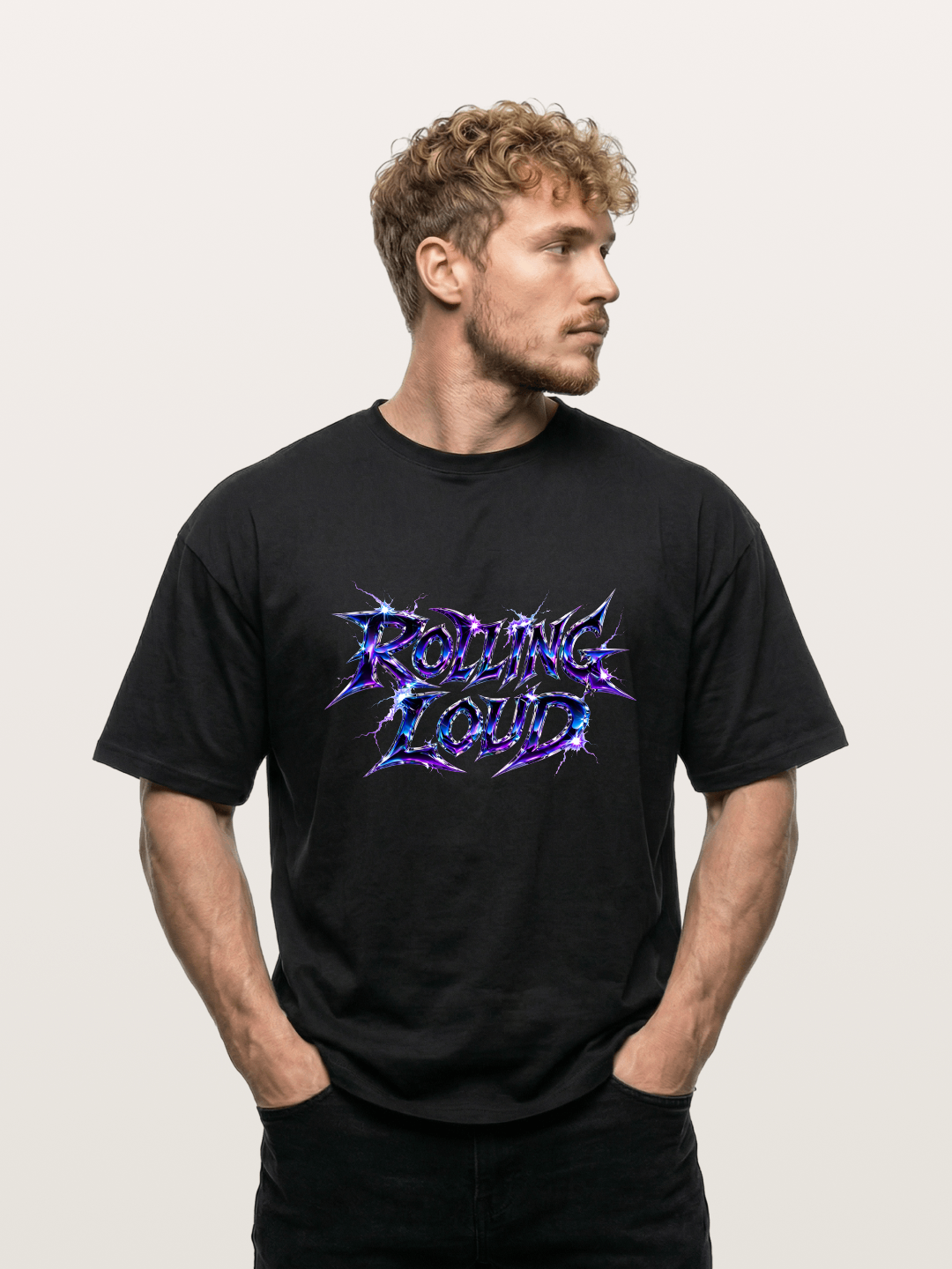 Rolling Loud Blue Lightning Font Gildan T-shirt