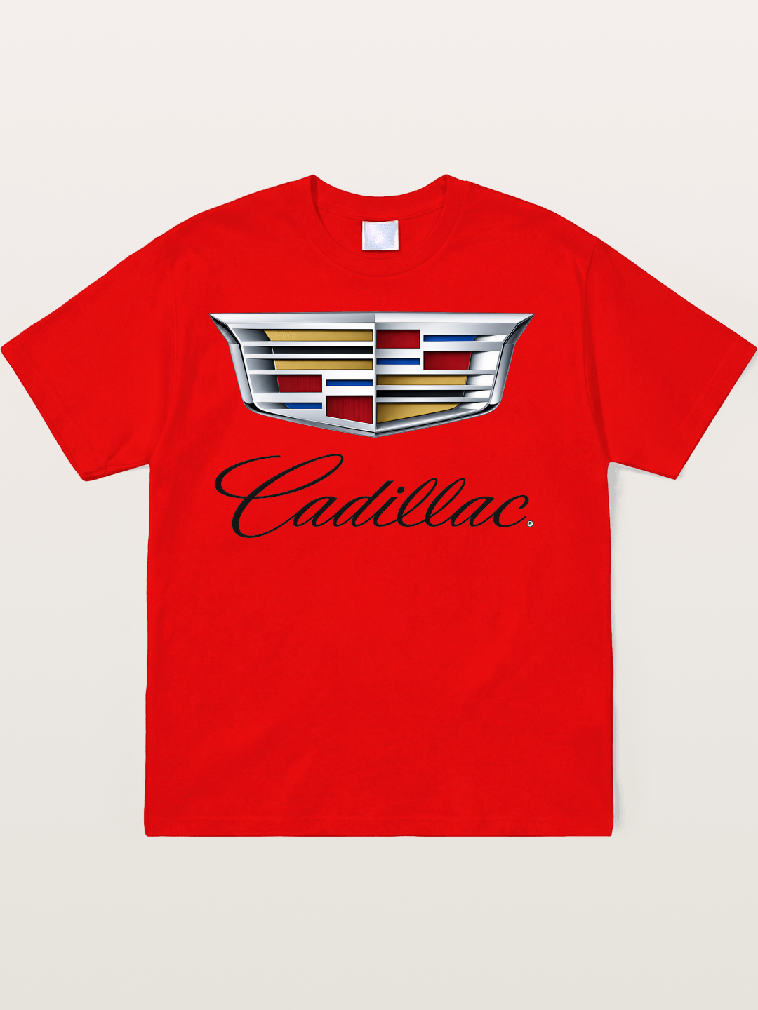 Cadillac Emblem Script Print Soft-Stay T-shirt