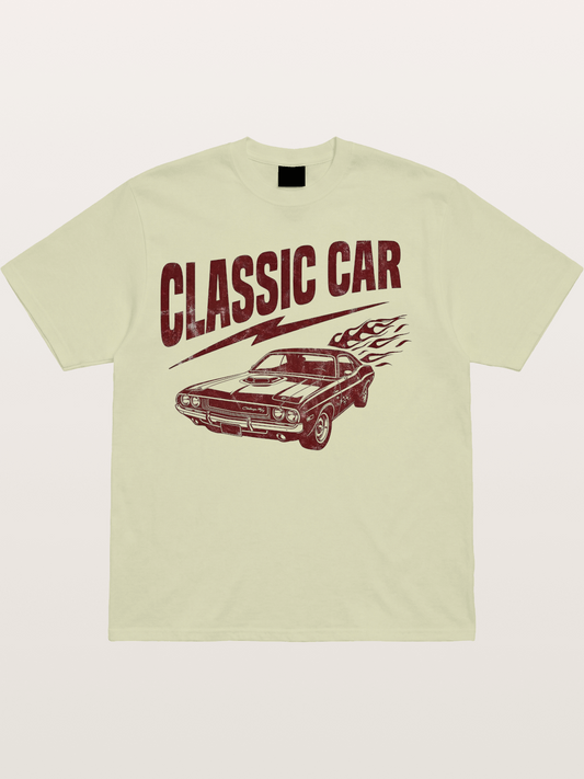 Classic Car Run Cotton T-shirt