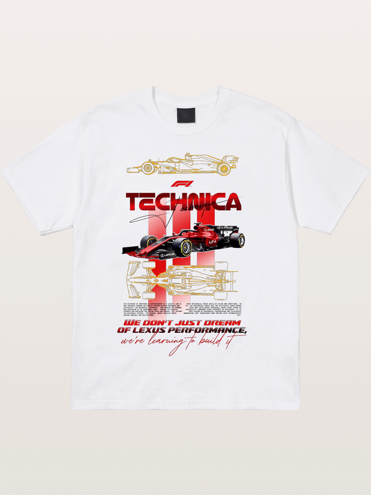 Red F1 Lexus Tech Racing Card Cotton T-shirt