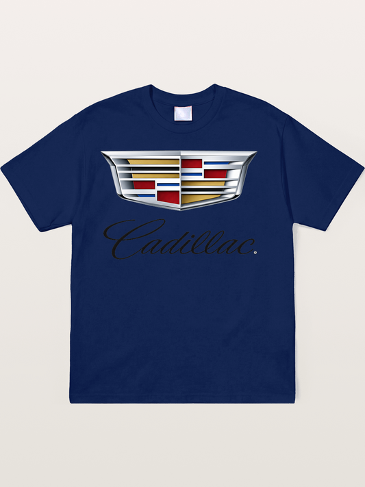 Cadillac Emblem Script Print Soft-Stay T-shirt