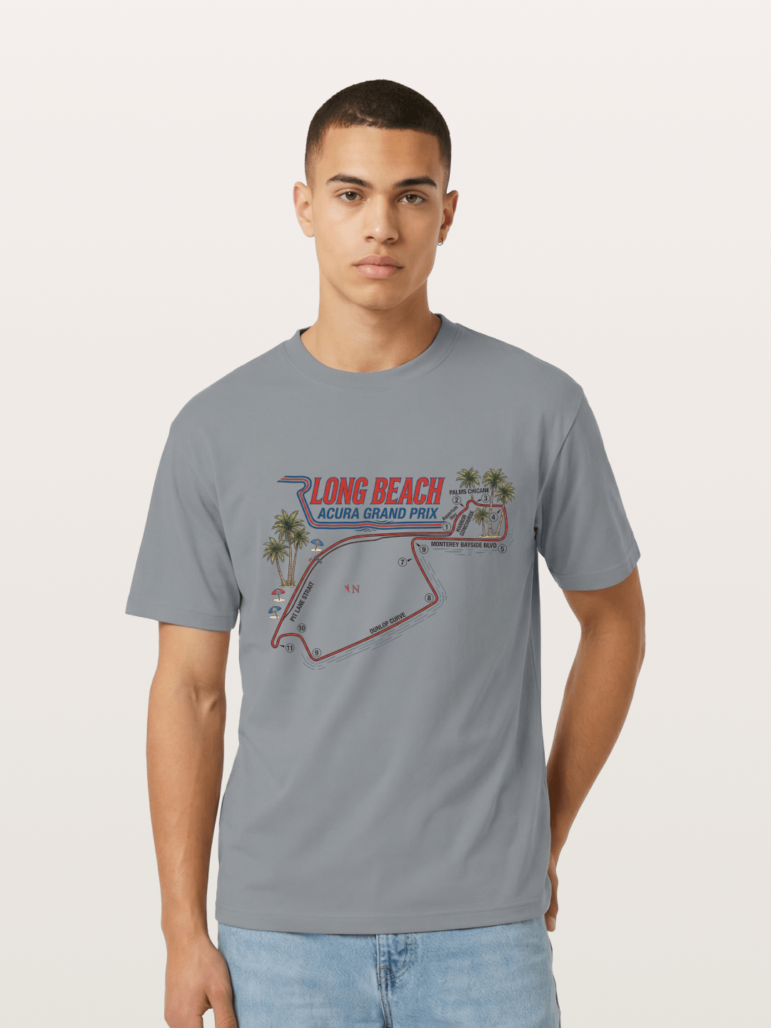 Long Beach Race Track Art Gildan T-shirt