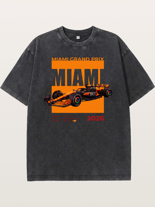 Miami GP Orange F1 Car Washed T-shirt