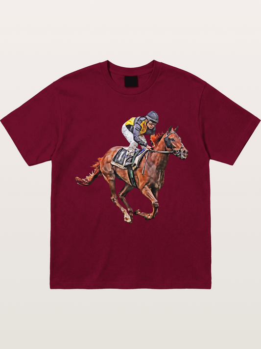 Jockey on Brown Horse Preakness 2026 Gildan T-shirt