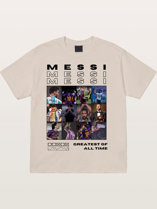Messi Greatest of All Time Montage Cotton T-shirt