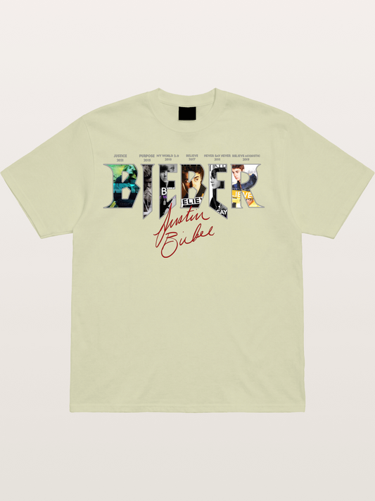 Austin Bieber Retro Collage Cotton T-shirt