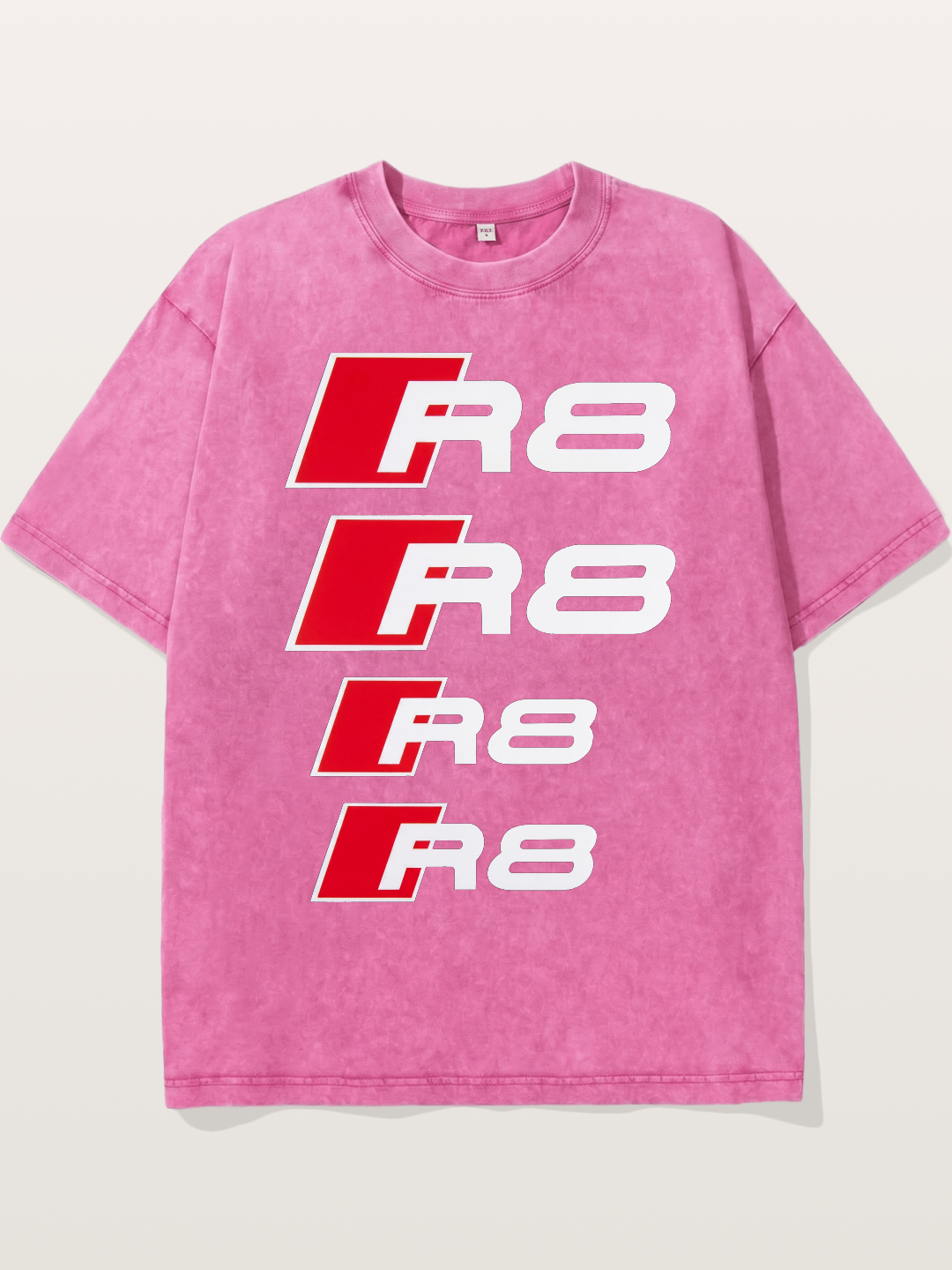 Audi R8 Red Repeated Text Washed T-shirt