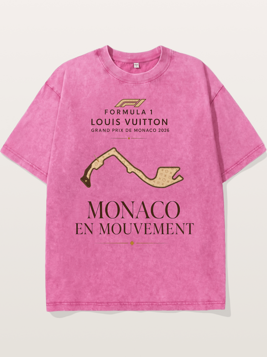LV Monaco Track Pattern Art Washed T-shirt