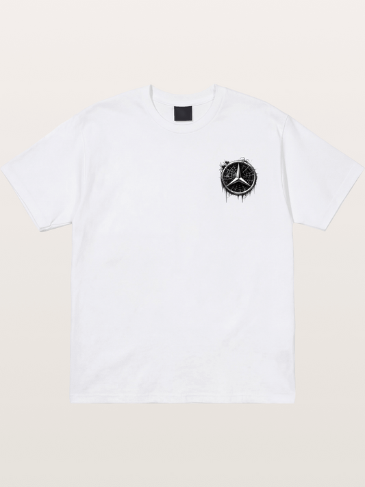 Mercedes Spider Web Logo Art Cotton T-shirt